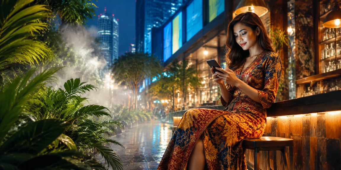 Pengguna di Johor Bahru menonton perlawanan langsung melalui peranti mudah alih